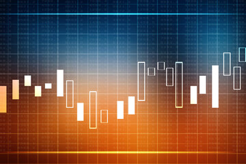 2d rendering Stock market online business concept. business Graph 