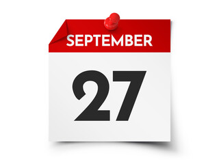 September 27 day calendar