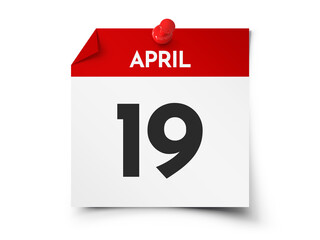 April 19 day calendar