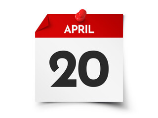 April 20 day calendar