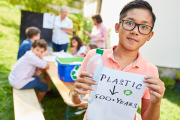 Child as an environmentalist in a recycling project