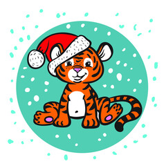 New Year's Eve illustrations depicting tiger cubs. The tiger is the symbol of the year 2022. Vector image that can be used for greeting cards