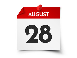 August 28 day calendar