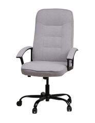 The office chair from grey textile