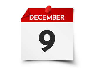 December 9 day calendar