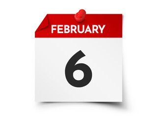 February 6 day calendar