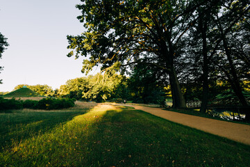Branitzer Park in Cottbus, Germany, in the early morning hours