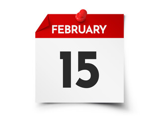 Fototapeta premium February 15 day calendar