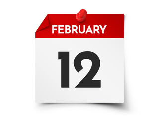 February 12 day calendar