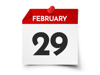 February 29 day calendar - obrazy, fototapety, plakaty