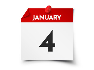 January 4 day calendar