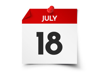 July 18 day calendar