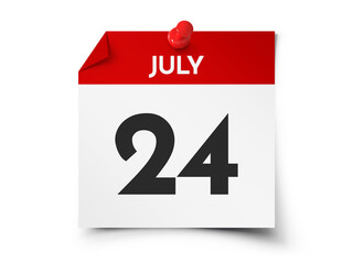 July 24 day calendar