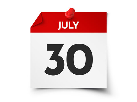 July 30 day calendar