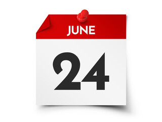 June 24 day calendar