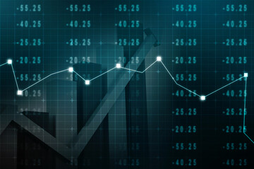 2d rendering Stock market online business concept. business Graph 