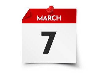 Fototapeta premium March 7 day calendar