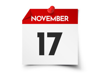 November 17 day calendar