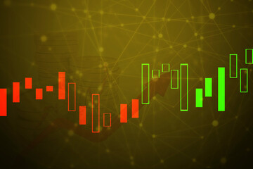 2d rendering Stock market online business concept. business Graph 