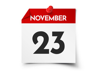 November 23 day calendar