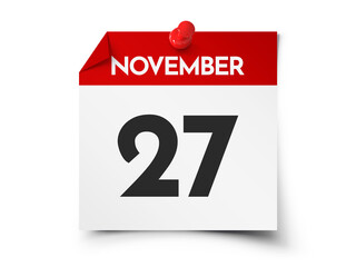 November 27 day calendar