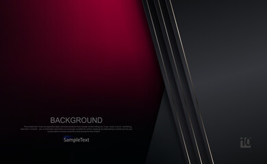 Dark background in burgundy and gray shades with a gradient, gray curtains with a thin shiny edging