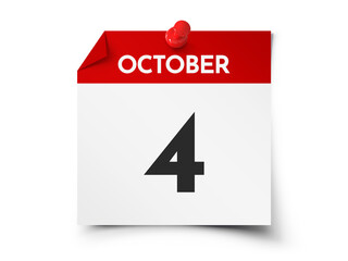 October 4 day calendar