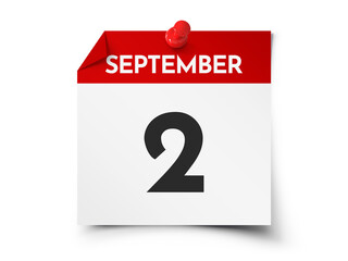September 2 day calendar