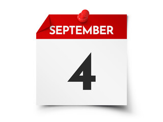 September 4 day calendar
