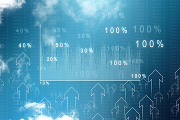 2d rendering Stock market online business concept. business Graph 