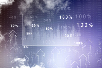 2d rendering Stock market online business concept. business Graph 