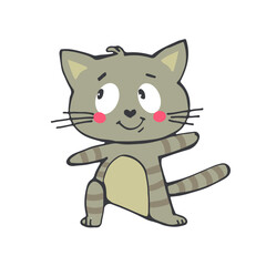 Little cats have fun doing yoga