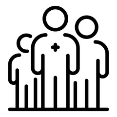 Family medical care icon. Outline family medical care vector icon for web design isolated on white background