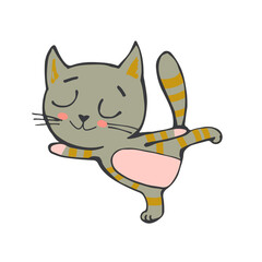 Little cats have fun doing yoga