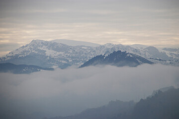 Fototapeta na wymiar Mountains of Basque Country in winter