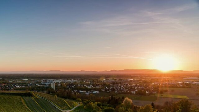 Time lapse of vineyards in Lahr, scenery of a German town, Baden-W&uuml;rttemberg
