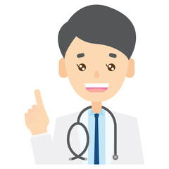 指差ししてアドバイスをする医者 A doctor pointing a finger giving an advice