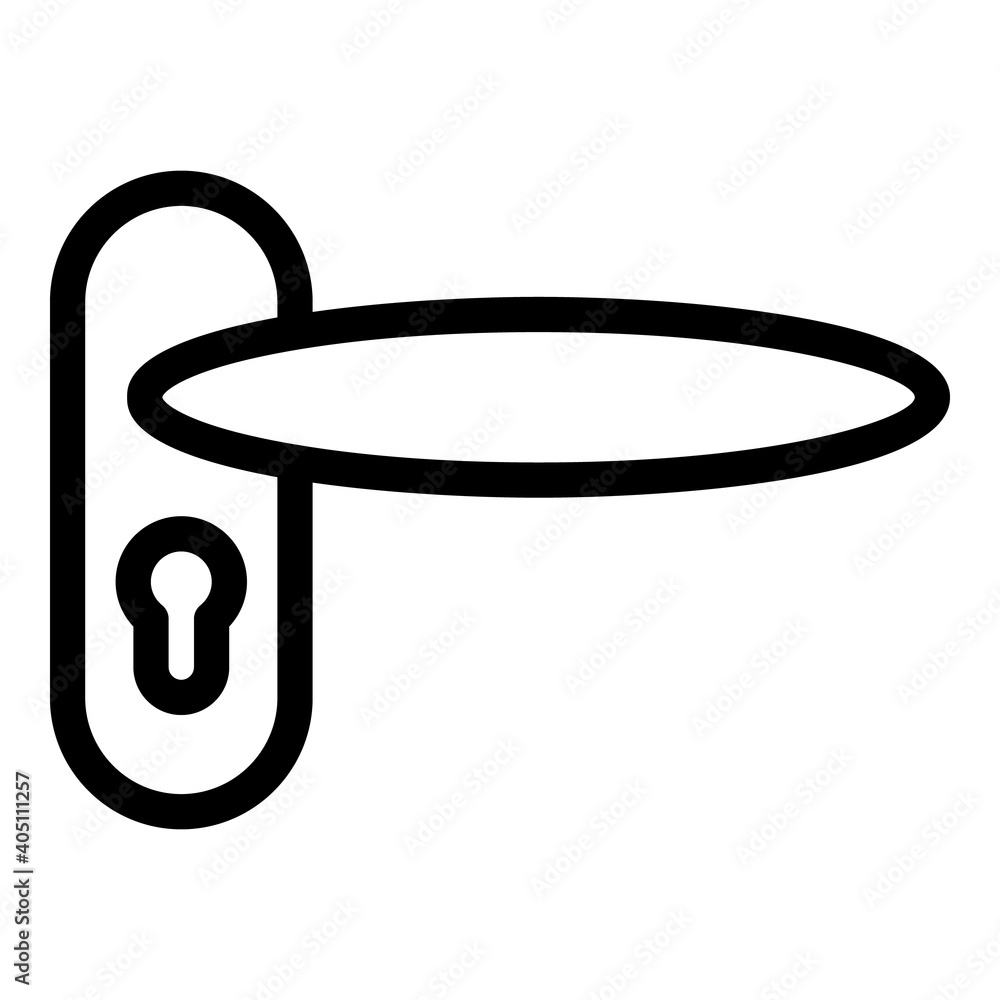 Poster device door handle icon. outline device door handle vector icon for web design isolated on white bac