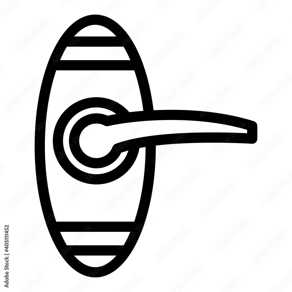 Poster key door handle icon. outline key door handle vector icon for web design isolated on white backgroun