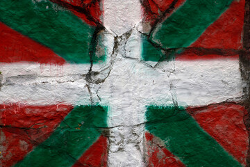 Basque flag on a wall