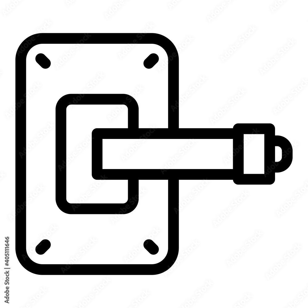 Poster open door handle icon. outline open door handle vector icon for web design isolated on white backgro