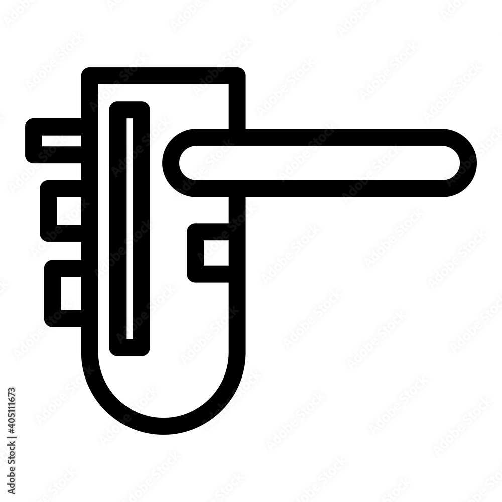 Poster accessory door handle icon. outline accessory door handle vector icon for web design isolated on whi