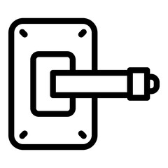 Open door handle icon. Outline open door handle vector icon for web design isolated on white background