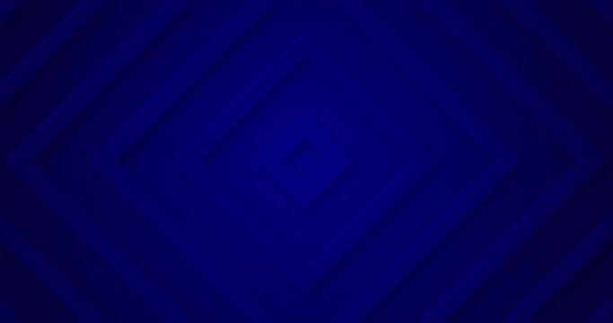 4k light dark blue gradient seamless looped animated background. 3d rhombuses move from center. Minimal ui animation for presentation, event, party text backdrop. Digital wallpaper. Blank sale frame