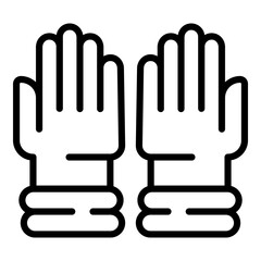 Care medical gloves icon. Outline care medical gloves vector icon for web design isolated on white background