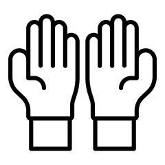 Clean medical gloves icon. Outline clean medical gloves vector icon for web design isolated on white background