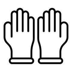 Safety medical gloves icon. Outline safety medical gloves vector icon for web design isolated on white background