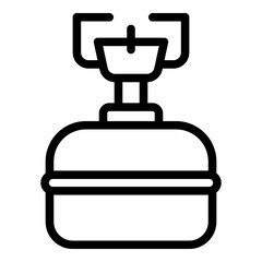 Camp gas stove icon. Outline camp gas stove vector icon for web design isolated on white background