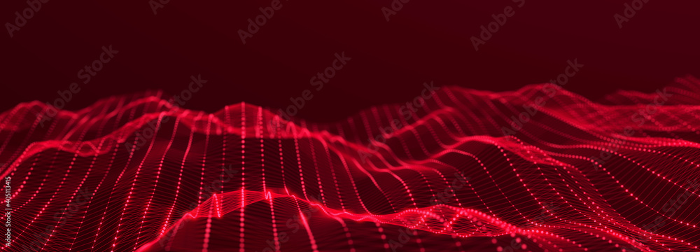 Aufkleber Digital technology background. Network connection. Futuristic background for presentation design. 3d rendering.