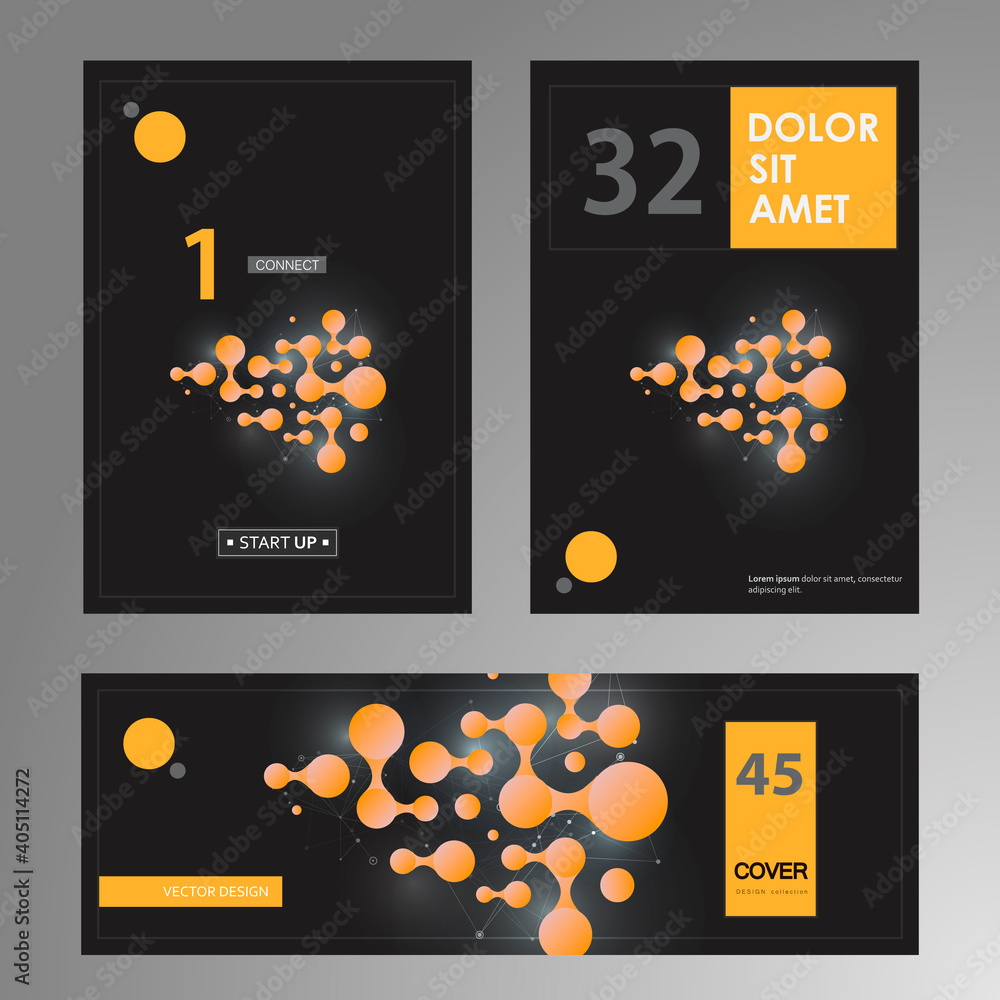 Poster modern structure for marketing design. flat design connection circles. modern graphic concept. abstr